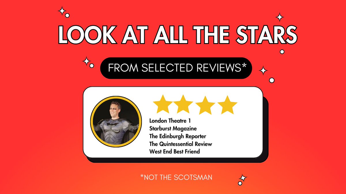 As we head into the last few days of <a href="/edfringe/">Edinburgh Festival Fringe</a> we thought we'd just pop all those four star reviews together in a post for posterity. Also to convince you to buy tickets. Buy tickets. #edfringe #fillyerboots