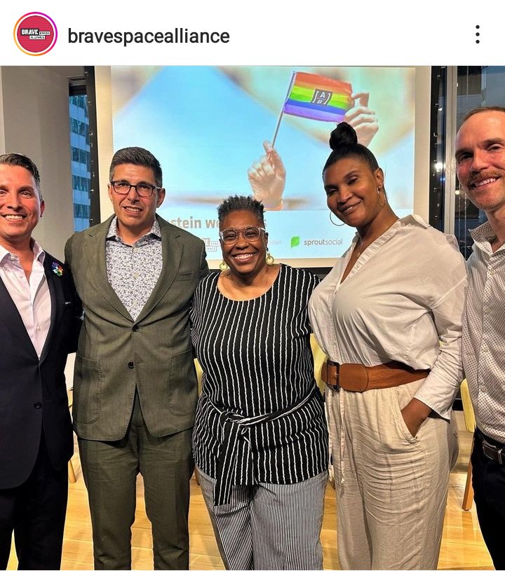 SSWUChicago's tweet photo. ADDITIONAL CONTEXT: While @HBHWorkers and @BSAworkersunion were demanding accountability for Unfair Labor Practices &amp; fighting for a good contract, BSA management spent Pride Month schmoozing with HBH Chief Union Buster David Munar. That ain't right. https://t.co/BgKUk80NhA