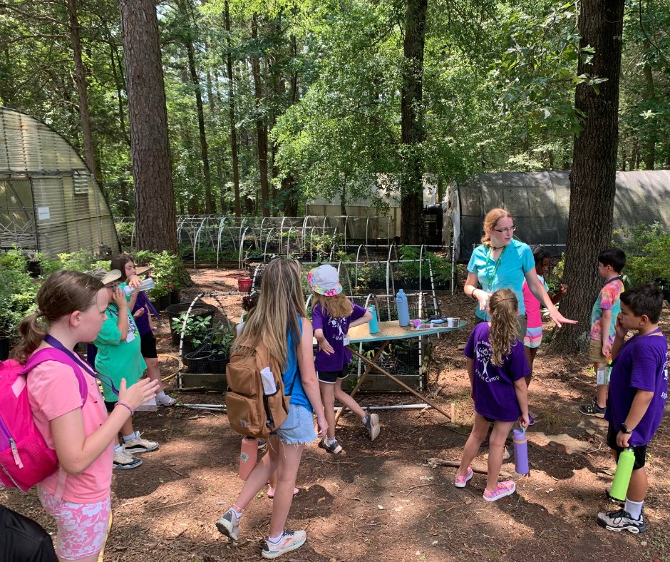 Native Plant Horticulturist Katrina Mitchell talks to engaged Summer STEM campers about conservation and plant propagation on a steamy summer afternoon. 
#hsvgarden #garden #gardening #propagation #conservation #summercamp STEMcamp