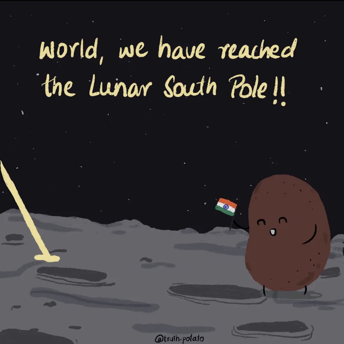 truth_potato's tweet photo. And history has been created ✨✨

#Chandrayaan3 #IndiaOnMoon #truthpotato https://t.co/vE52jth6ee