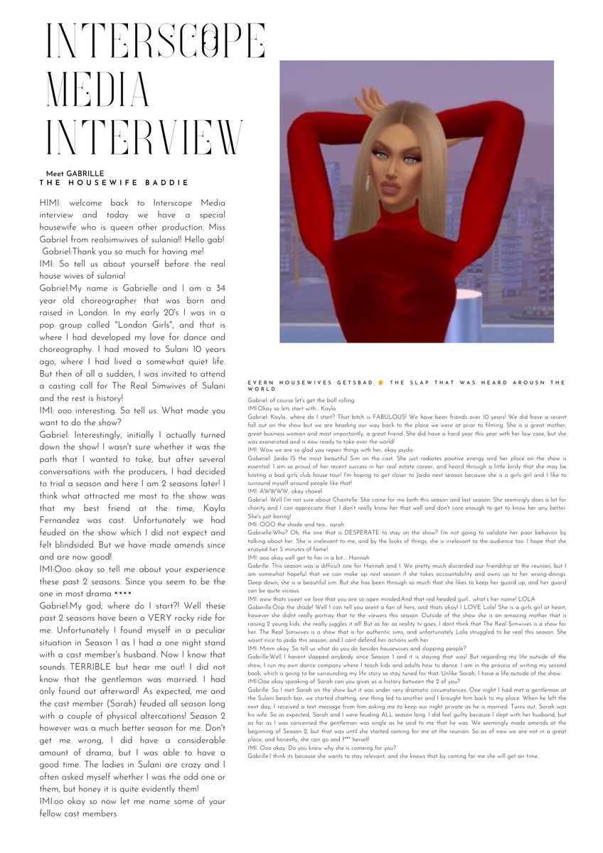 S3Interscope's tweet photo. NEW INTERVIEW!!!! We sat down with a real housewives @RealSimwivess Gabrielle. Get to know a litte about her and some tea from this British baddie 🤭 https://t.co/RdwnXYzT6g
