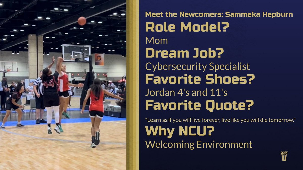 NCU_WBB's tweet photo. Welcome to Freshman, Sammeka Hepburnπ
Sammy joins us from New Providence, Bahamas. We are fired up about her joining our family!
#DowntownU π· | #GetRAMbunctiousπ· π https://t.co/SOlnveAAH0