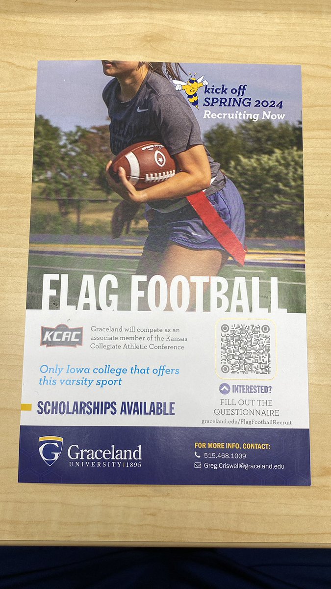 Tape in with me for Flag football scholarships….we need you for January  …