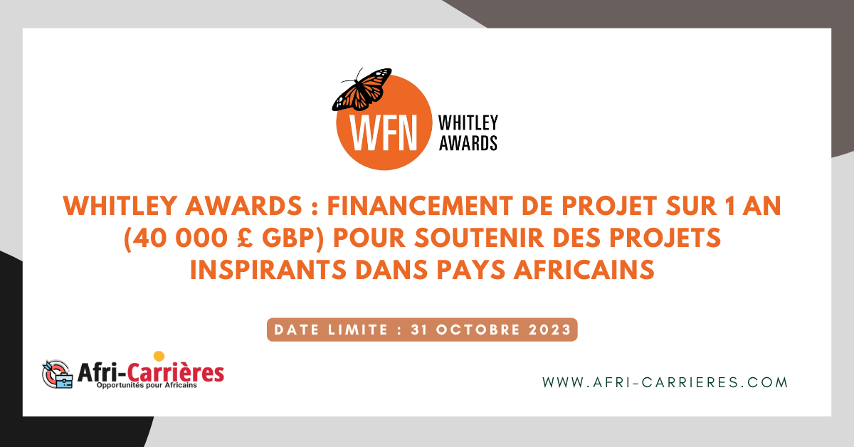 africarriere's tweet photo. Whitley Awards : Financement de projet sur 1 an (40 000 £ GBP) pour soutenir des projets inspirants pour les pays africains - https://t.co/qEHZWrFFVh - Candidatez à l'appel à candidatures pour les Whitley Awards qui soutient les écologistes dynamiques à https://t.co/yZx3FvCyfx