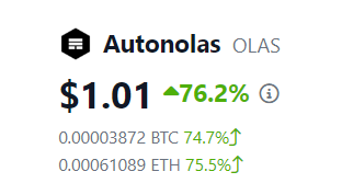 Paul_Theway's tweet photo. $OLAS à 1$, les choses ont bougé rapidement https://t.co/jJnpdgxlNb