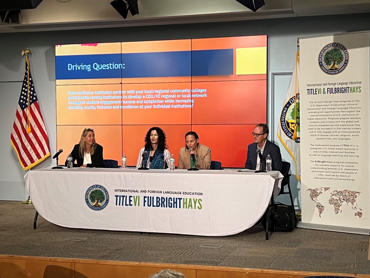 GoGlobalED's tweet photo. The first panel at the #UISFLPDMeeting “Fostering Partnerships with Community Colleges” included presentations from Kathi Colen Peck @EinaudiCenter, Paul M. Foster @msubillings, & Erin Fernandez Mommer @GreenRiverCC
#GoGlobalED #CommunityColleges #Partnerships #TitleVI #UISFL https://t.co/NJzff8gYG6