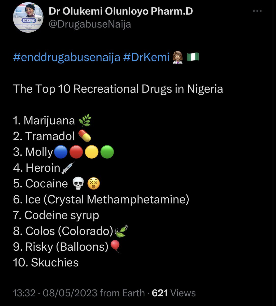 Which of the drugs on this list have you tried? Have you sought treatment? 

In Nigeria 🇳🇬 call 080010203040
@ndlea_nigeria helpline
There’s HELP‼️‼️

#Enddrugabusenaija