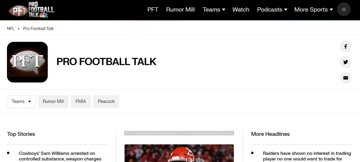 will19008's tweet photo. @ProFootballTalk This is a very engaging new website you've come up with!  j/k 🤣 https://t.co/SBUhHxV79L