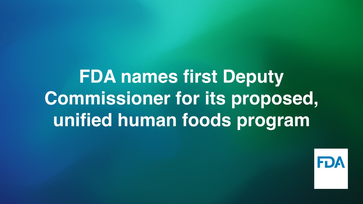 FDA's tweet photo. Today, we’re announcing the selection of James “Jim” Jones to serve as the first Deputy Commissioner for Human Foods. The new executive position will lead the charge in setting and advancing priorities for a proposed unified Human Foods Program (HFP). https://t.co/aTvRk9MKZA https://t.co/WzH6CvWDAU