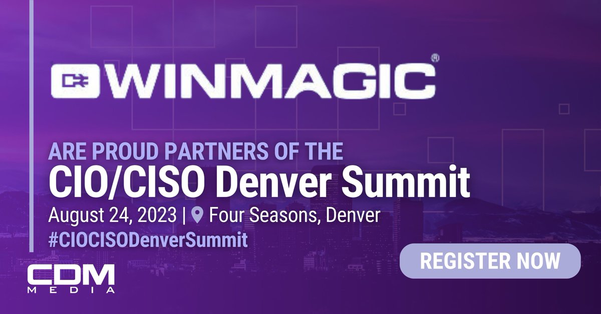 WinMagic's tweet photo. Mark your calendars for August 24, 2023, at 10:55 am EST, and be part of the CIO/CISO Denver Summit. Join Thi Nguyen-Huu President and CEO of WinMagic, as he leads us into the future of authentication!
Secure your spot now: https://t.co/0mm4NFRwFU

#WinMagic #MagicEndpoint #CDM https://t.co/ml5W2yiN7v