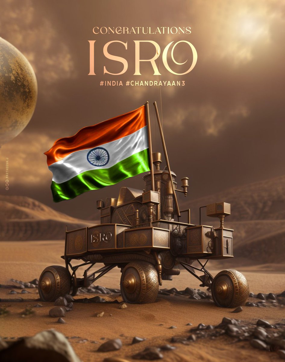 arunvijaynetwo1's tweet photo. Historic achievement!🇮🇳
Moment of pride for our Nation!💪 #Chandrayaan3

Congratulations @ISRO &amp; Team who played their part in making this mission a success!🙏🏼

🇮🇳 *India IS ROcking* Jai Hind 🇮🇳

#Chandrayaan3Landing #Chandrayaan3Mission #VikramLander https://t.co/opEVQGbHg6