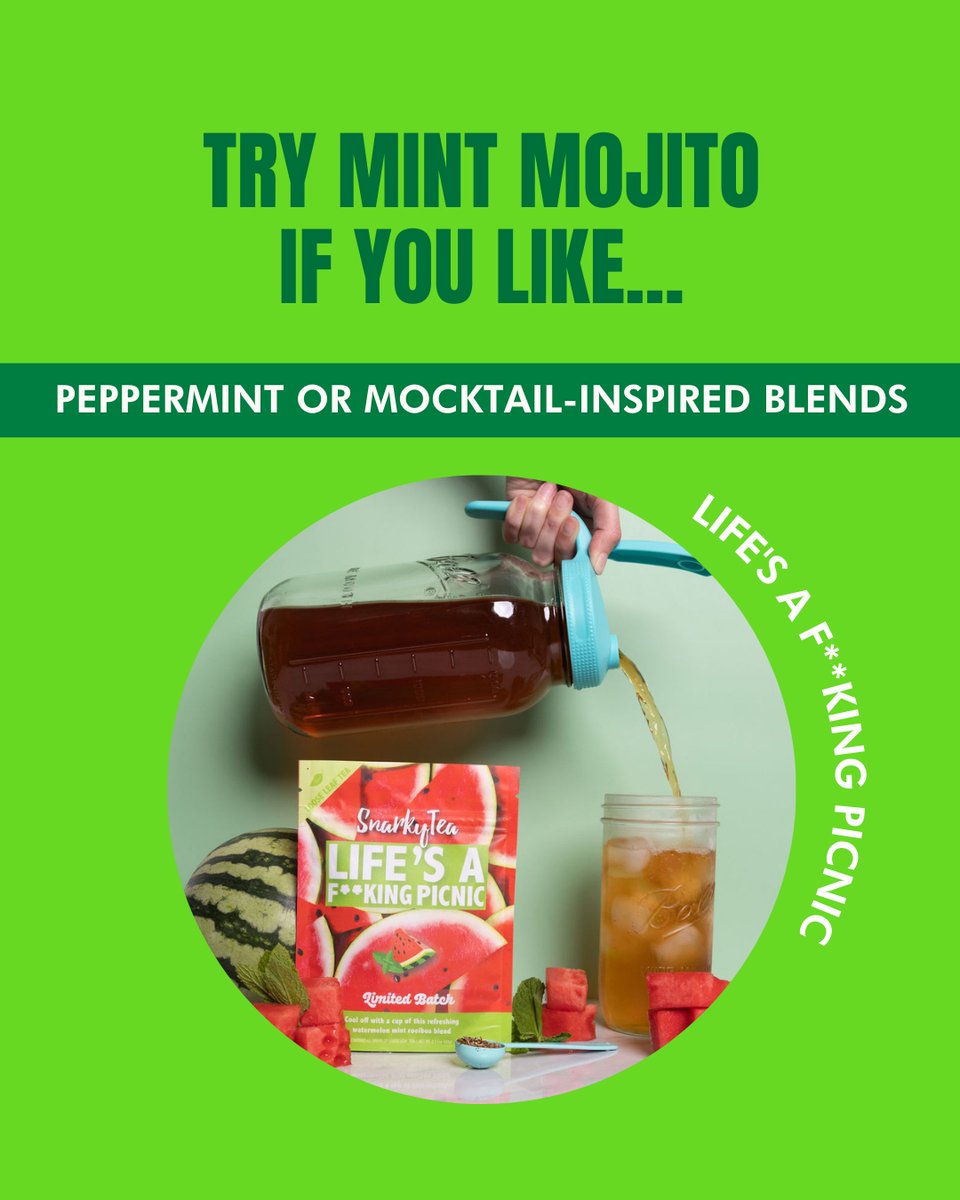 This combo of green tea and peppermint is refreshingly aromatic with a naturally light sweetness. ⁠
⁠
In Your Cup:⁠
🌿 Smooth Green Tea⁠
🌬 Lightly Sweet Peppermint ⁠
⭐️ Medium Caffeine Tea ⁠
⁠
Mocktail or cocktail? Which is it gonna be??? 👀
