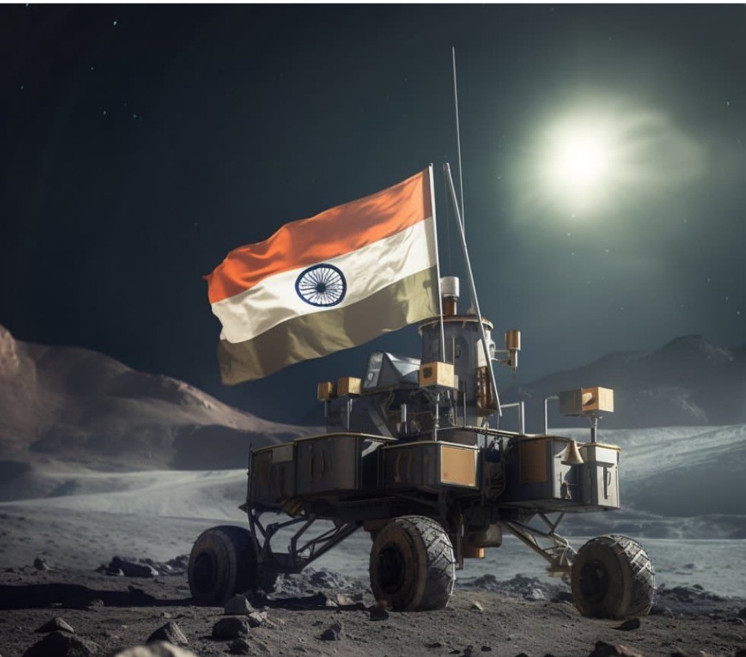 Indian_WiC's tweet photo. 🇮🇳History Made ✌️

INDIA is a 1st country to land on the moon's  South Pole &amp; 4th country to achieve a soft landing on the moon!

Aaj Chaand Se Jyada Desh Chamak Raha Hai!

#Chandrayaan3 #Chandrayaan3Landing #Ch3  #IndiaOnTheMoon  #WomenWhoCode #100DaysOfCode #ISROMissions #ISRO https://t.co/oACYjM3VjT