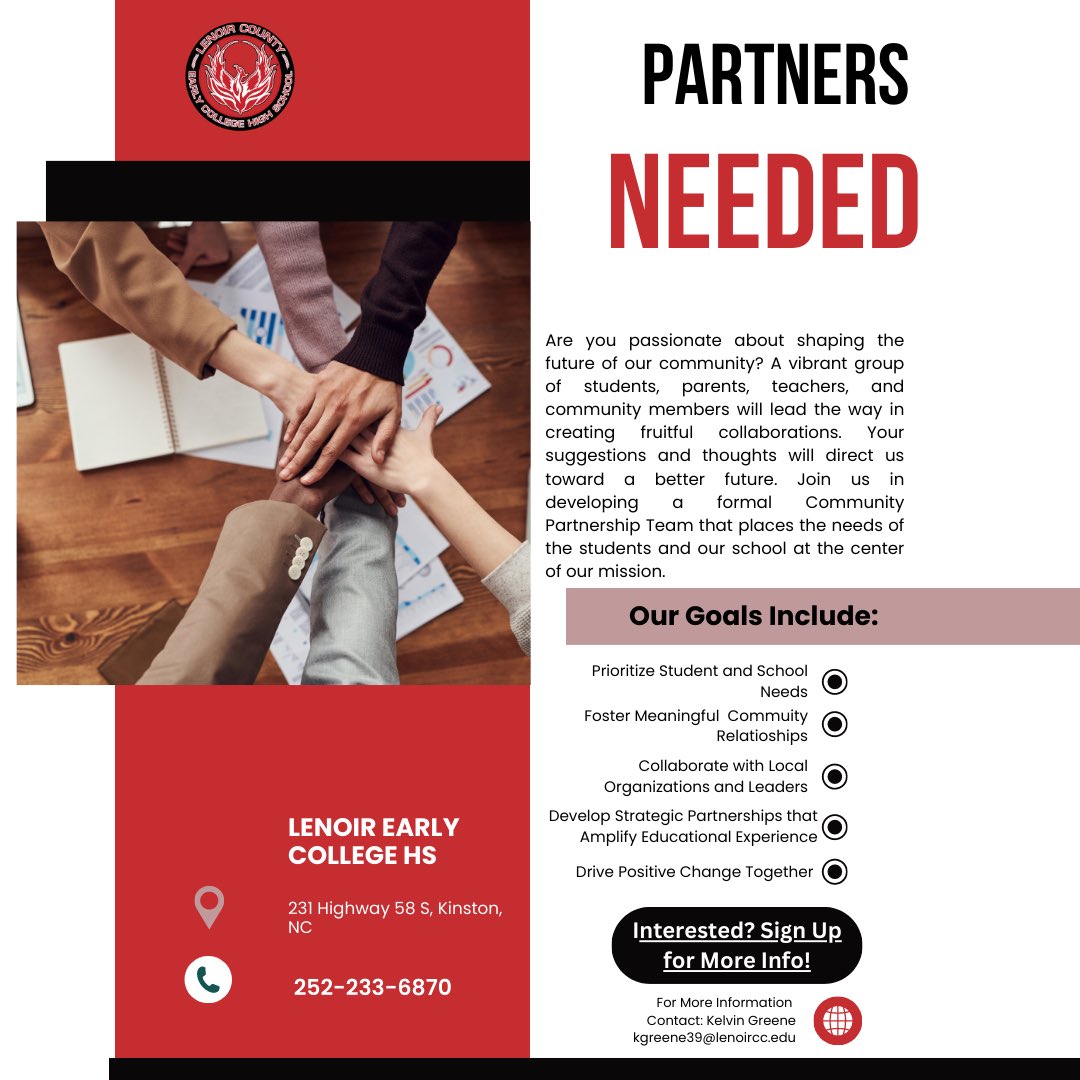 LCEarlyCollege's tweet photo. Are you passionate about shaping the future of our community? We're assembling a team of students, parents, staff, and community members to lead the way in building meaningful partnerships. Join us in creating a formal Community Partnership Agreement.

https://t.co/sJHyRs3MsC https://t.co/jnOvV2AMn0