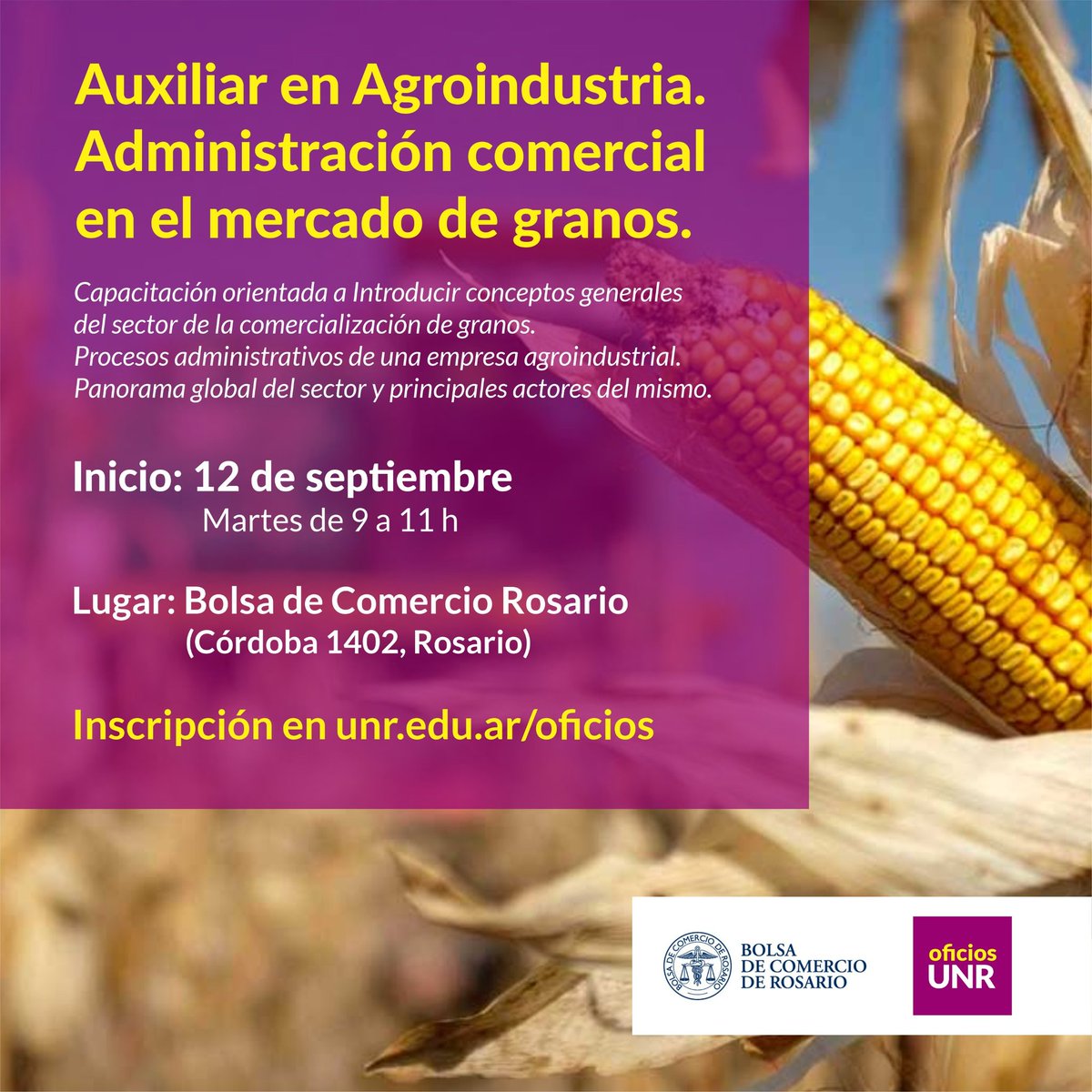 Abiertas las inscripciones para el curso de Auxiliar en Agroindustria 👇