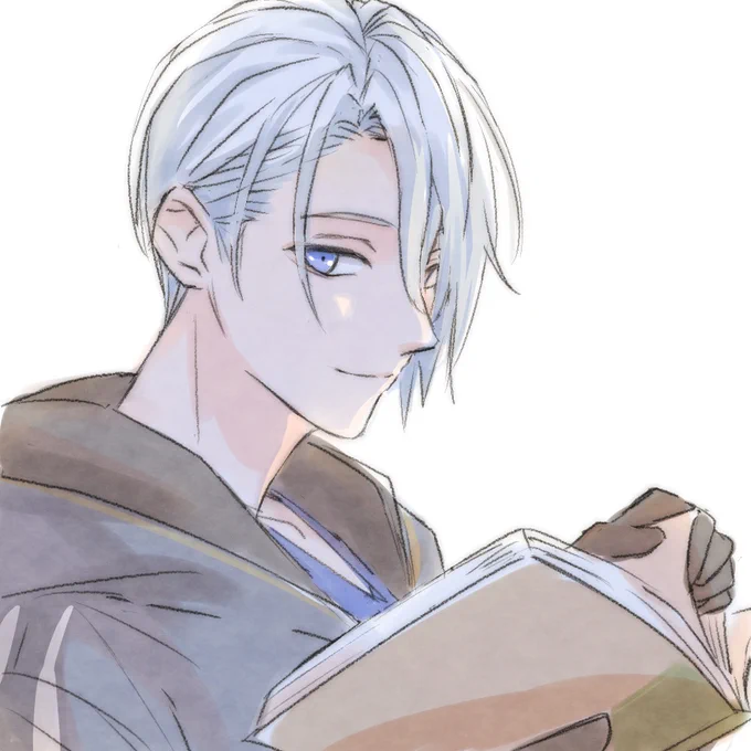 仕事や勉強に集中しててふと顔を上げた時に本歌がこんな顔で見守っててくれてたら最高だなという絵です。