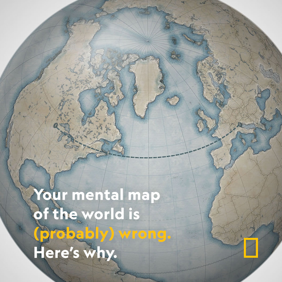 NatGeoTravel's tweet photo. Most of us have a rough map of the world in our minds that we use any time we think about places. But many of the maps in our heads share the same errors, some of which are quite large—and surprisingly resistant to correction. https://t.co/uvxdwNYGZf https://t.co/tis9f62tlK
