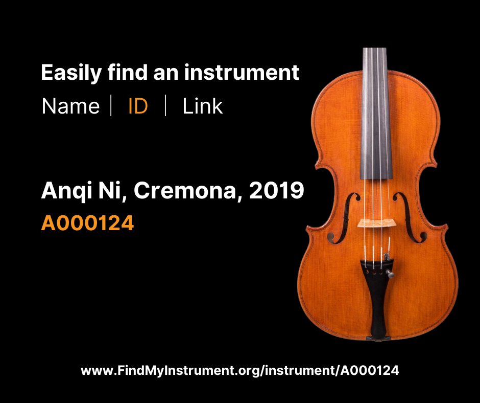 CCIncOrg's tweet photo. Where can you go to reliably identify #musicalinstruments? 🧐 FindMyInstrument™ provides a unique ID number for each one, like the Anqi Ni 2019 "Opus 1" #violin: https://t.co/MqL4sje0SG 
#findmyinstrument #fineinstruments #luthier #instrumentmaker #classicalmusician https://t.co/bQAwwLnIIe