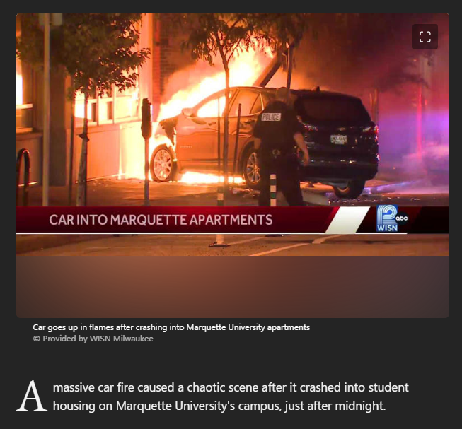 The driver, who was not wearing a helmet, slammed into a light pole and crashed into an apartment building.