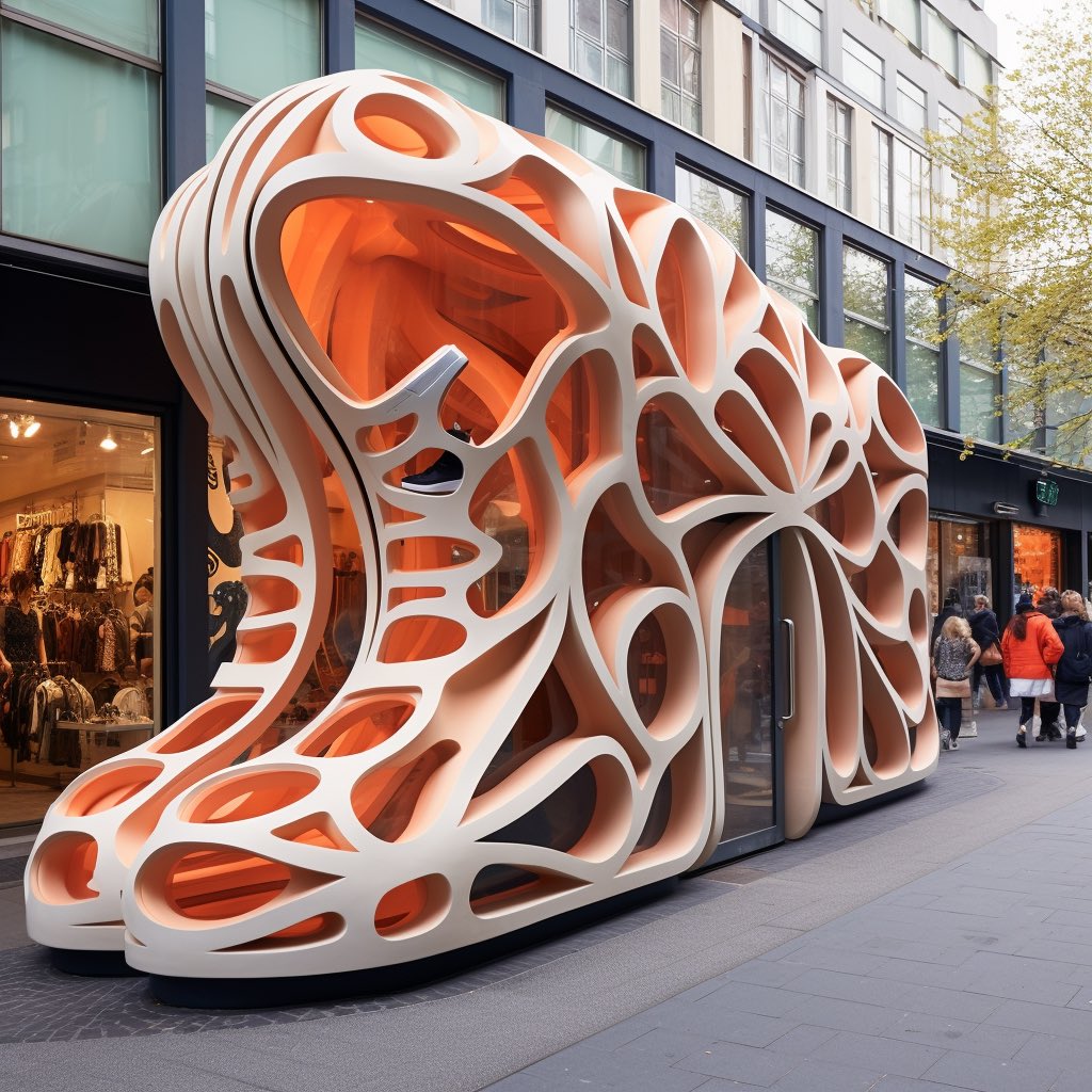 ArsitekturAI's tweet photo. Gateway design idea for fashion and shoes boutique
#gateway #designer #architect #architectAI #midjourneyart #exterior https://t.co/1xMzf0n1Jr