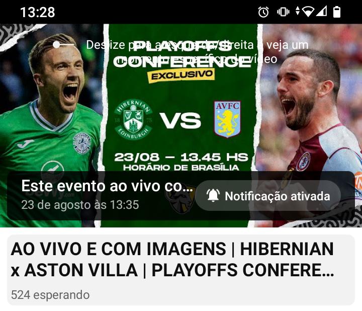 HibernianBrasil's tweet photo. Dentro de instantes o Hibernian entra em campo contra o Aston Villa pelos playoffs da @europacnfleague! E o jogo terá transmissão AO VIVO E DE GRAÇA pelo @CanalGOATBR! É a primeira vez em muito tempo, sepá até na história, que o Hibs terá um jogo com transmissão aberta pro 🇧🇷! https://t.co/NOwxdIhNxP