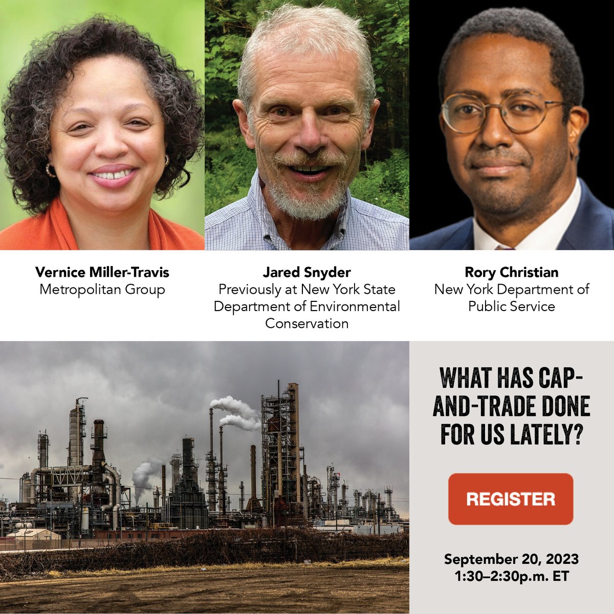 Metropolitan Group (@metgroup) on Twitter photo Join us for a crucial discussion on the benefits and drawbacks of cap-and-trade and the potential of cap-and-invest as an alternative model. <a href="/HarlemGirl59/">Vernice Miller-Travis</a> <a href="/RoryChristianNY/">Rory Christian</a> and Jared Snyder in coversation. 9/20 at 1:30pm ET. Register: metgroup.zoom.us/webinar/regist… Join us for a crucial discussion on the benefits and drawbacks of cap-and-trade and the potential of cap-and-invest as an alternative model. <a href="/HarlemGirl59/">Vernice Miller-Travis</a> <a href="/RoryChristianNY/">Rory Christian</a> and Jared Snyder in coversation. 9/20 at 1:30pm ET. Register: metgroup.zoom.us/webinar/regist…
