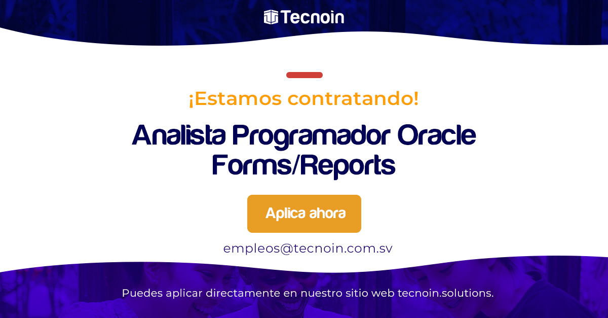 TecnoinSolution's tweet photo. 📢¡Nueva vacante disponible!
Analista Programador Oracle Forms/Reports👨‍💻
🔗https://t.co/KgJmIfjV49

👉🏻Para mayor información contactarse al correo diana.polanco@tecnoin.com.sv o al WhatsApp https://t.co/yTmqP5J1ot

#vacante #vacantes #empleo #empleos #empleosihay #trabajosihay https://t.co/cpOuHFkIoj