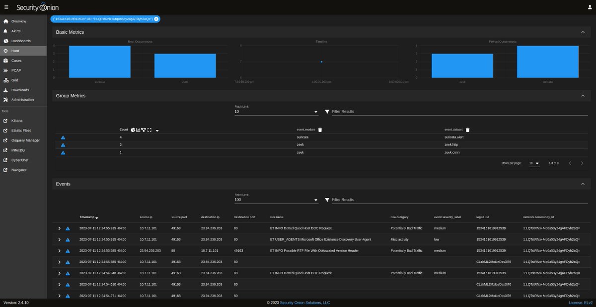 securityonion's tweet photo. Quick Malware Analysis with the NEW #SecurityOnion 2.4: 2023-07-11 Loader-based Formbook Infection
https://t.co/m747izY0Gj
#Malware
#BlueTeam
#ThreatHunting
#NetworkSecurity
#NetworkDetection
#IncidentResponse
#CyberSecurity
#Infosec
#InfoSecurity https://t.co/Ogzy2yd1Pd