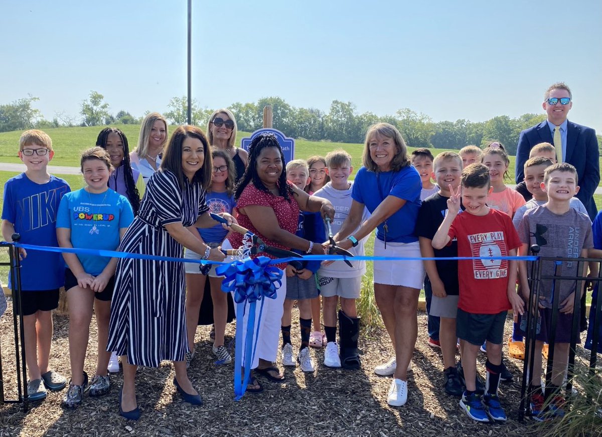 Ribbon cutting to open the Panther Path so Dennis Elementary students can take a sensory break ! Thank you to ALL who volunteered and donated ! 🐾Better Together!