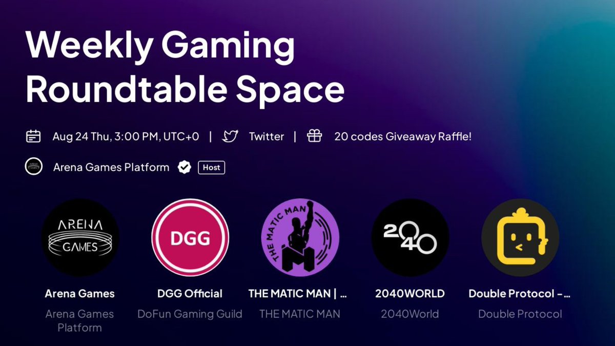 vs1_finance's tweet photo. Our Weekly Roundtable Gaming Space takes place at 3 pm UTC on Thursday⏰

This week you'll have chance to hear #web3 gaming insights from special guests: @TheRealDGG_ @thematicman @2040World and @DoubleProtocol 🤝

Set the reminder🔗 https://t.co/BmejyAKqF1 https://t.co/6sloXsRNLH