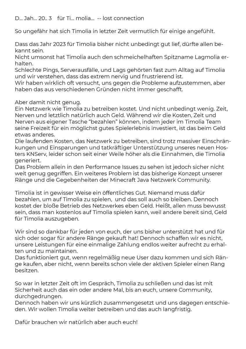 TimoliaTeam's tweet image. D… Jah… 20.. 3    für Ti… molia… 🤖 -- lost connection‼️