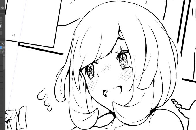 3P目線画完了。本日は1～3P目の仕上げ作業へ。 