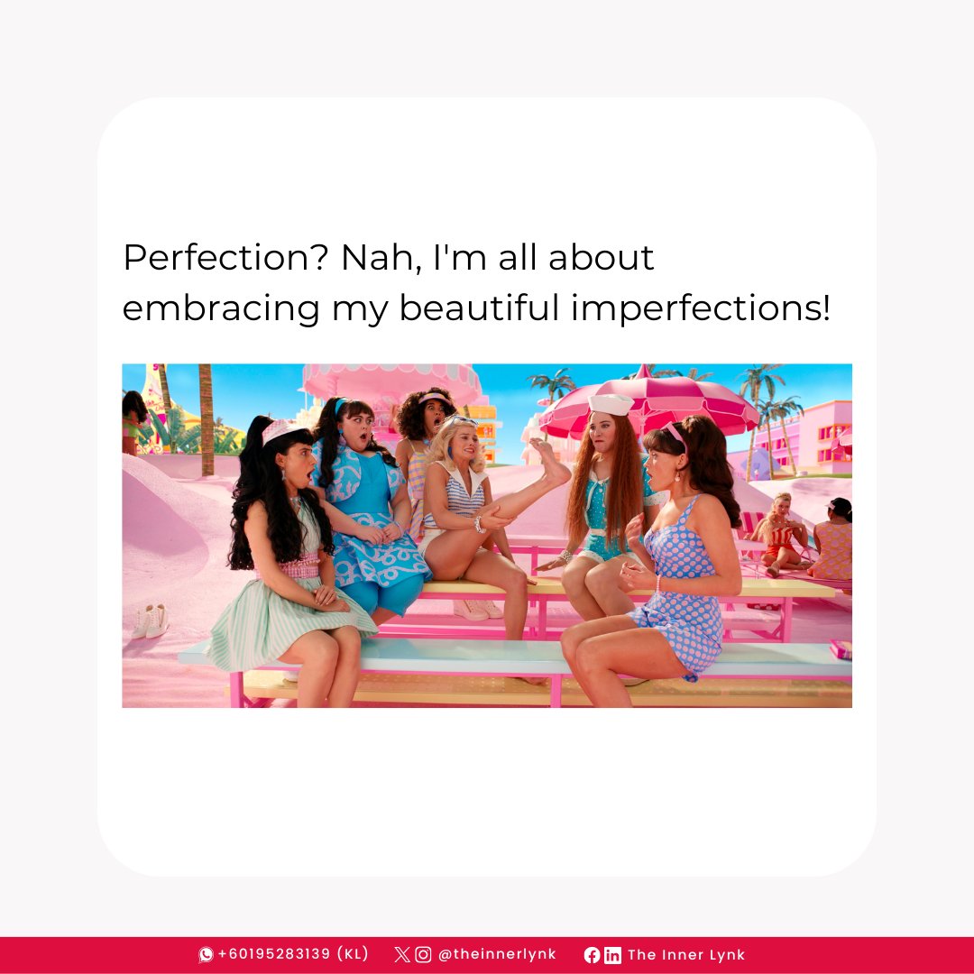 TheInnerLynk's tweet photo. Perfection? Nah, I'm all about embracing my beautiful imperfections! #theinnerlynk #mentalhealth #mentalhealthmalaysia #perfection #PerfectlyImperfect #IAmEnough https://t.co/7RnnAXaSKv