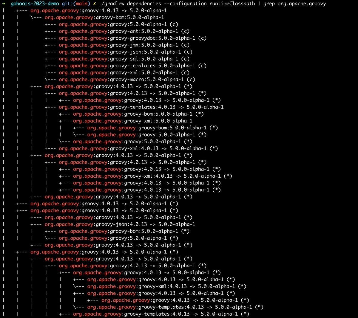 rainboyan's tweet photo. 🎉Congrats to the Groovy team!🚀
I just upgraded #GoBoots 2023 to Groovy 5 and it works, and upgrading to #SpringBoot 3.1.2 is also easy.🏆 #grailsfw #groovylang https://t.co/ssKJLLhgQY