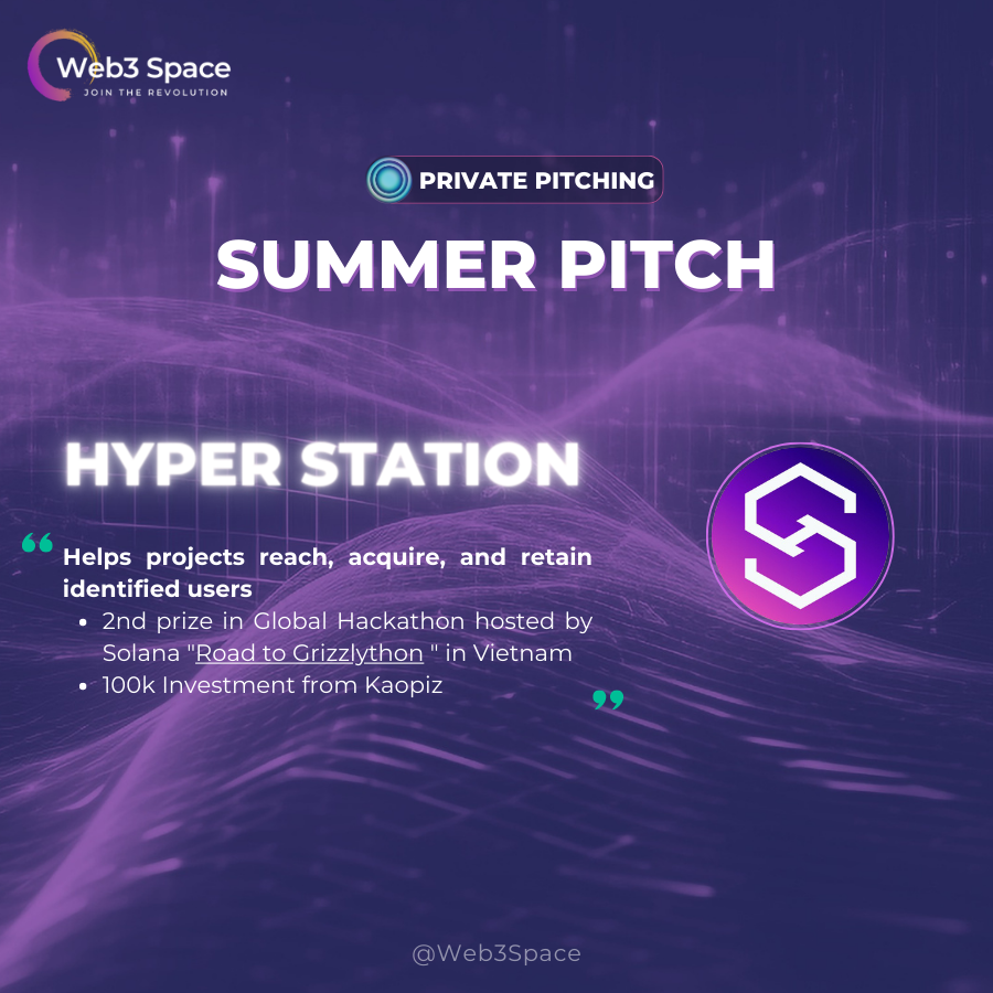 Web3SpaceNW's tweet photo. 🔥 [Web3 Space - Summer Pitch] Project Announcement
📍 Web3 Space - Summer Pitch is a private online pitching event organized by Web3 Space, with the aim of connecting promising Web3 and blockchain projects with investment organizations looking for fertile ground.
📍 The event will take place on August 26, 2023, in an online format on Discord. The lineup is expected to be core projects emerging from Web3 Space's Acceleration Batch 1 program and winners of competitions organized by layer 1/layer 2 blockchains across Vietnam and APAC.
Here are some of the outstanding projects that will be pitching at the event:
1. @get_nimbus 
2. @hyperstationFND 
3. @TheAlchemist_AI  Alchemist
4. @EladreaGame 
5. @LeapFi_IO 
6. @DAOstructXYZ 
7. @c2e_to 
8. @worldatmeta 
Web3 Space - Summer Pitch promises to be a great opportunity for promising Web3 and blockchain projects to reach out to potential investors, while helping investors find investment projects with high growth potential.
👉 Register form for investors at: https://t.co/ueb8q5pltt
👉 Register form for project at: https://t.co/4XkKUj0zUN
__________________________________
Join our community:
➤ Website: https://t.co/JWqGSG4YVW
➤ Fanpage: https://t.co/oRilSo7WOh
➤ Discord: https://t.co/gBGh8xdgOj
➤ Linkedin: https://t.co/XI2H5utRC7
➤ Twitter: https://t.co/nU88eW4vE8
➤ Youtube: https://t.co/YMIHordH7p
➤ Telegram: https://t.co/KSc7zCnnnt
#web3space #summerpitch #project #investor #vc #builder #pitching #event