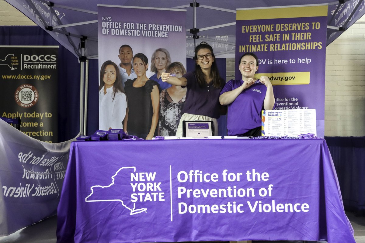 NYSOPDV's tweet photo. It's Governor's Day at the @NYSFair! Come visit us in the Science & Industry building through Labor Day to learn more about #StartTheConversation, the #PledgeofAccountability, and how you can help to end #GenderBasedViolence! https://t.co/0swE3rEWXA