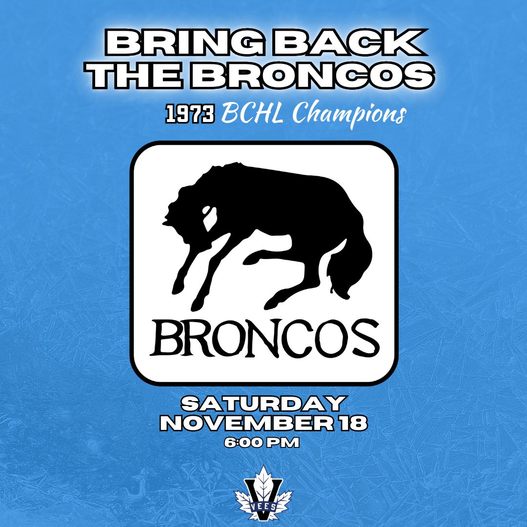 Penticton Vees-xyz (@pentictonvees) on Twitter photo We're looking for alumni from the 1972-73 Penticton Broncos to join us for 50th anniversary celebrations
in November. Alumni, please RSVP to the email below.
✉️ info@pentictonvees.com We're looking for alumni from the 1972-73 Penticton Broncos to join us for 50th anniversary celebrations
in November. Alumni, please RSVP to the email below.
✉️ info@pentictonvees.com