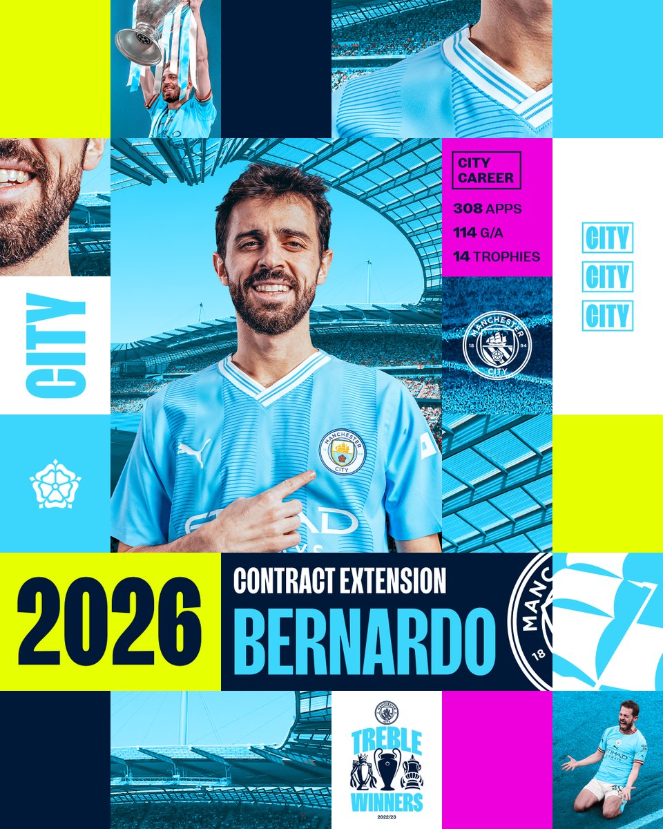 ManCity's tweet image. .@BernardoCSilva has extended his contract at City until 2026! ✍️