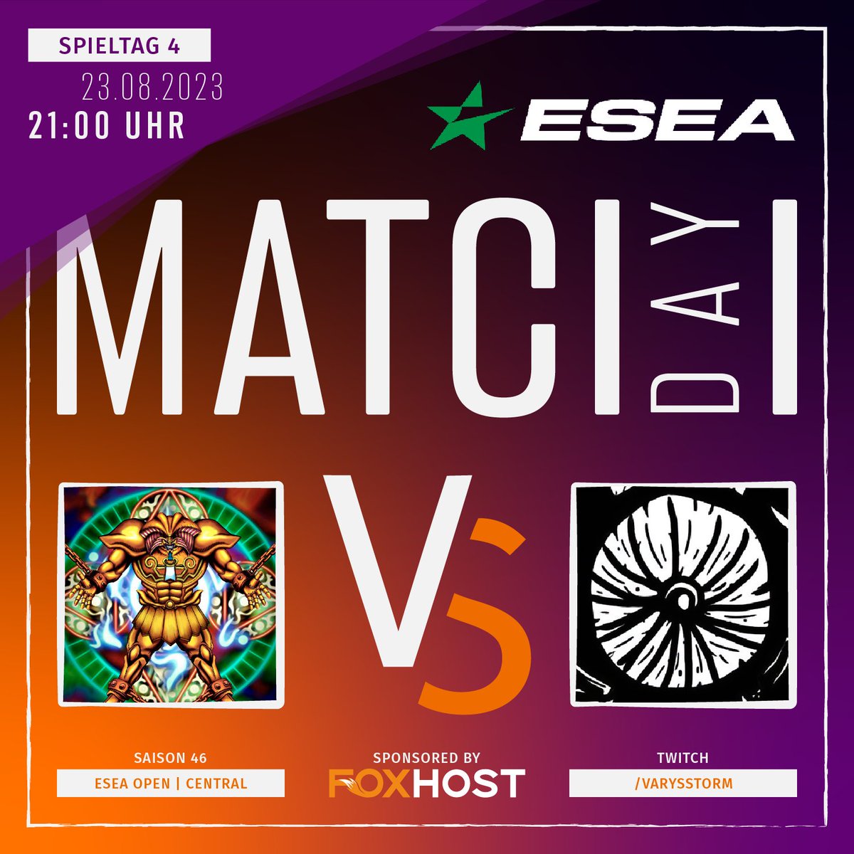 Here we go again! Our content creator team #ExodiaPeek plays their next game at the <a href="/ESEA/">ESEA League</a> Open tonight! Starting at 21:00 they play against Team #Erebus for the next points!

The game will be broadcasted by <a href="/StormVarys/">Varys</a> on twitch.tv/varysstorm!

Tune in and make some noise!