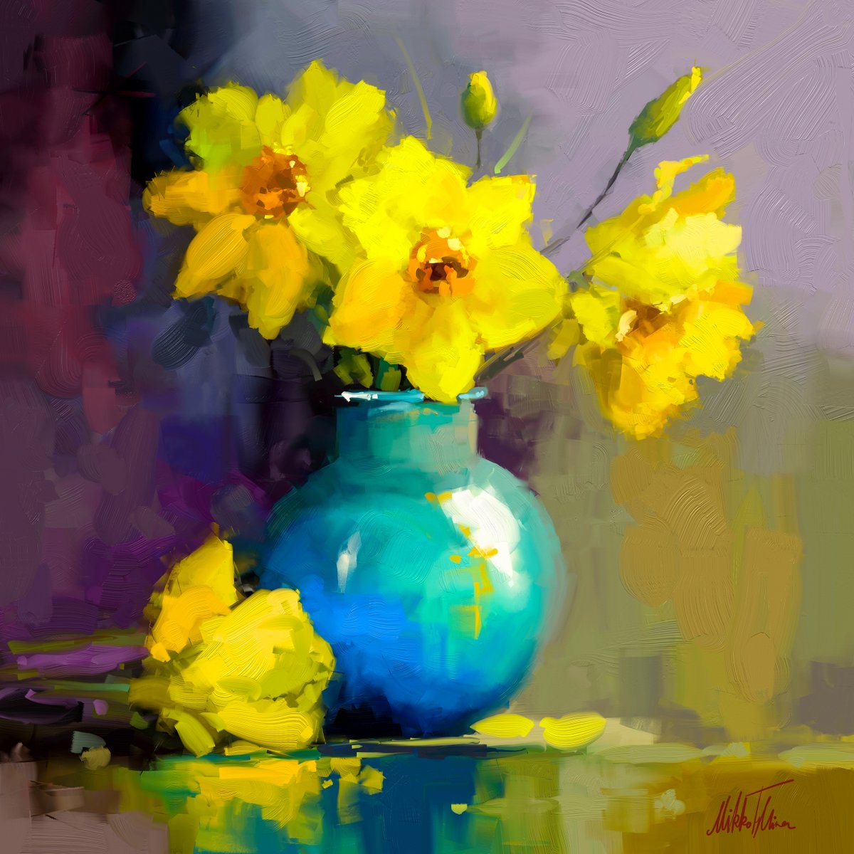 ~ Narcissus in vase ~
Digital oil painting

#digitalart #artwork #painting #FlowersOfTwitter