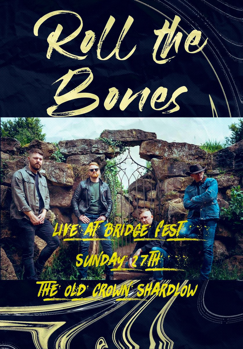 RollTheBonesUK's tweet photo. We have two awesome events lined up this weekend! We are headlining The Greyhound Inn Warslow Beer Festival on Saturday at 21:00. On Sunday we are playing Bridge Fest from 18:35 at The Old Crown Inn at Shardlow. 

We’ll be rocking out our upcoming single Chasing Moonlight! 🌒 https://t.co/amVhoSYwJl