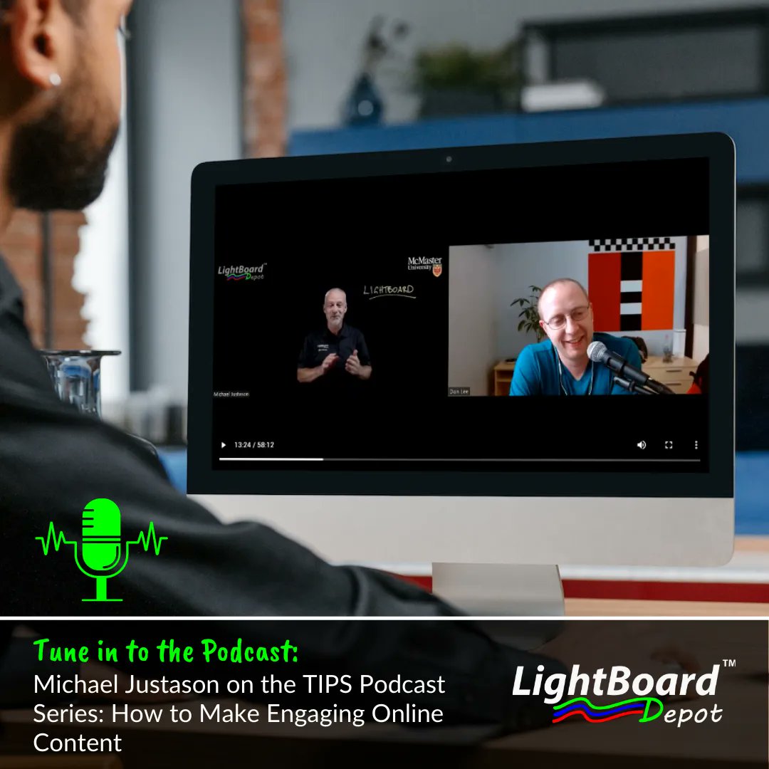 🎙️ Mike Justason went live on the TIPS Podcast Series to share his expertise on creating engaging online content. Watch/listen as he dives into the art of #RemoteLearning &amp; gives a demo of our #LightBoard!

🔗 lightboarddepot.com/how-to-make-en… 

#Edtech @Preventiontips @wixit <a href="/dflee30/">Don Lee</a>