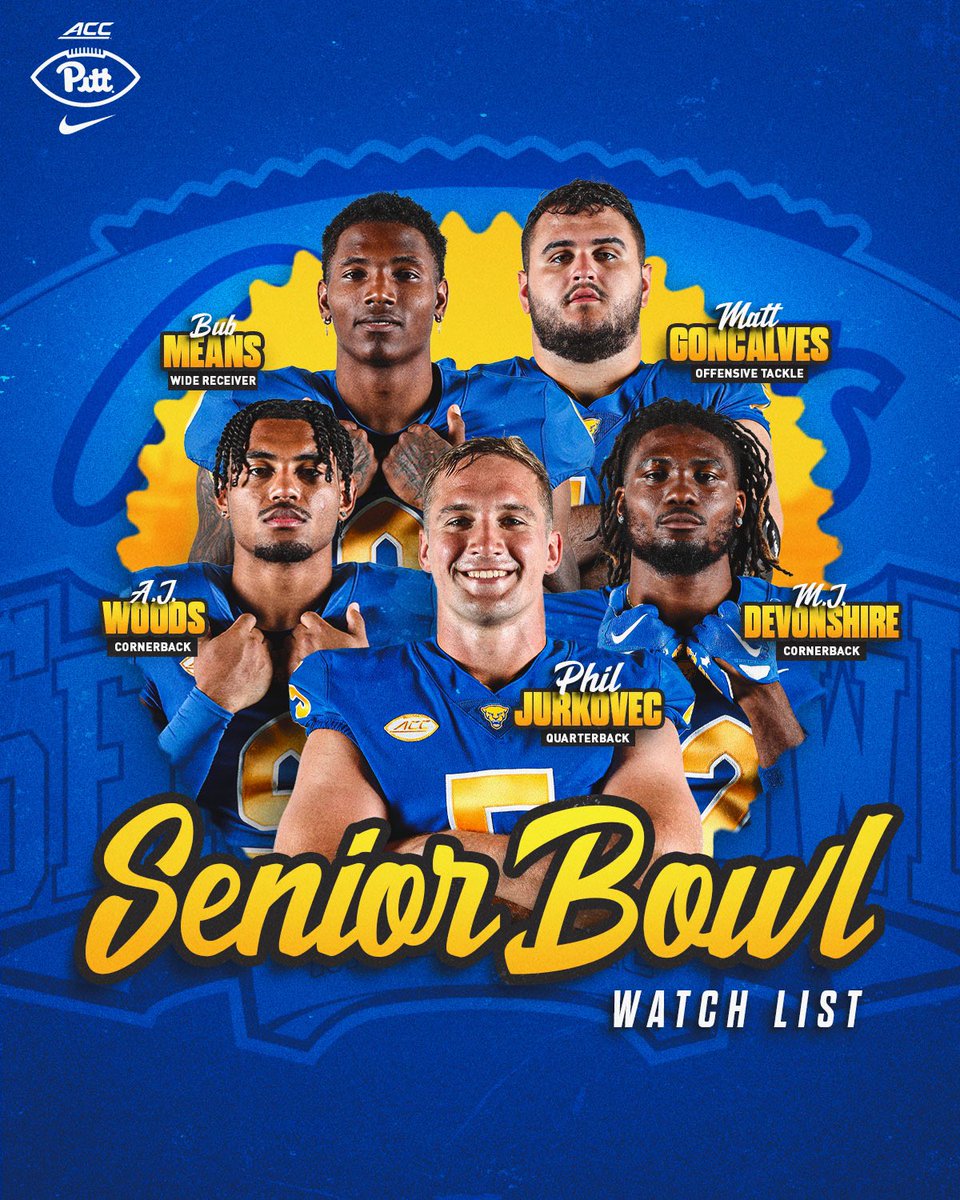 Watch List ✨ @SeniorBowl 

Five Panthers named to this list, with several other Pitt seniors also capable of earning a trip to Mobile after this season! 

#H2P » <a href="/NFLDraft/">NFL Draft</a> » <a href="/NFL/">NFL</a>