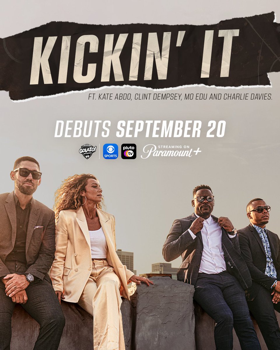 🚨 CBS Sports announces KICKIN' IT, a new, unfiltered, weekly soccer show featuring Kate Abdo, Clint Dempsey, Charlie Davies and Maurice Edu. 🤩 𝐄𝐩𝐢𝐬𝐨𝐝𝐞 𝟏— 🗓 Sept. 20 📺 CBS Sports Golazo Network Special guest: 𝗧𝗵𝗶𝗲𝗿𝗿𝘆 𝗛𝗲𝗻𝗿𝘆 MORE » bit.ly/3OKYAYM