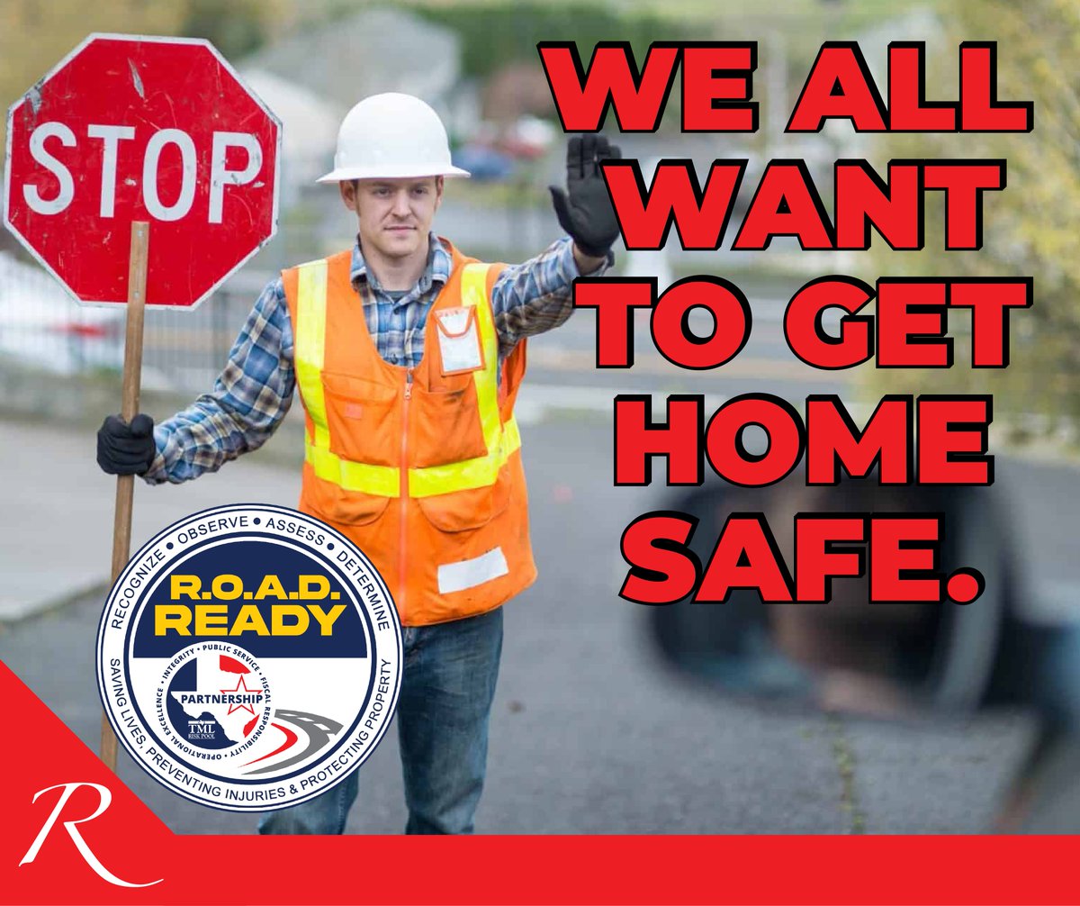 RosenbergTXGov's tweet image. The City of Rosenberg Utilities Department is R.O.A.D. Ready and does things right in the work zones. Please help protect our employees by paying attention in construction and repair work zones! #BeROADReady