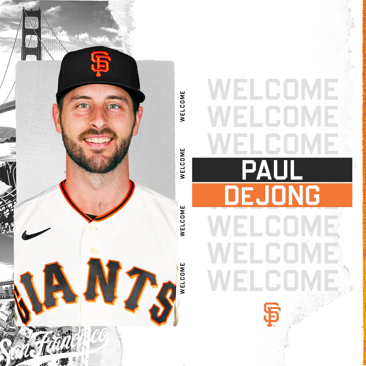 SFGiants's tweet photo. Say hello to brand new Giant, @RealPaulDeJong 👋 https://t.co/WrxvjAzK8O