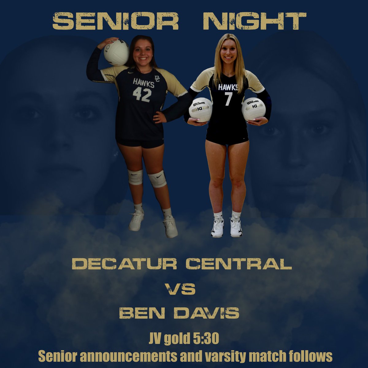 Come out and pack the stands to support your Lady Hawks Volleyball Seniors as they host Ben Davis tonight for Senior Night. JV will start at 5:30pm with Varsity following. Tickets are available at the link below. #decaturproud #buildingalegacy