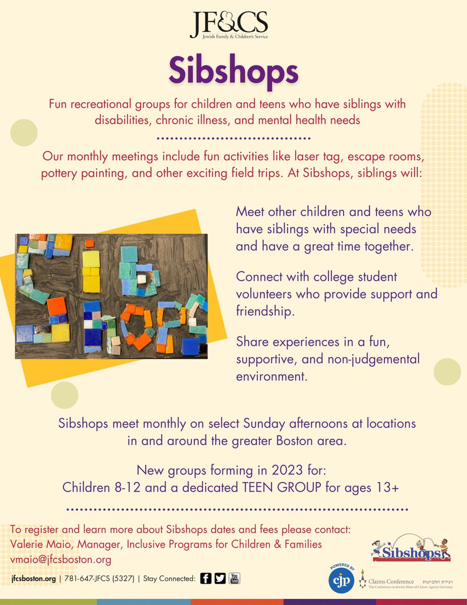 WoburnSEPAC (@woburnsepac) on Twitter photo Here's a great program for siblings of kids with disabilities from our friends at <a href="/jfcsboston/">jfcsboston</a> Here's a great program for siblings of kids with disabilities from our friends at <a href="/jfcsboston/">jfcsboston</a>
