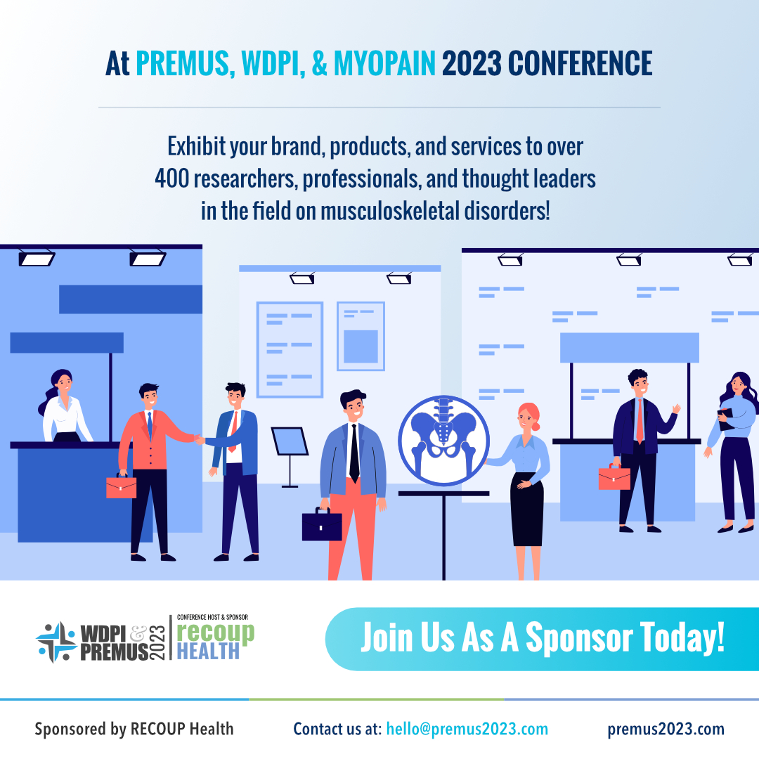 Premus_2023's tweet photo. Contact us: hello@premus2023.com

🌟Help raise awareness about progresses in the field of occupational health, work-related musculoskeletal disorders and pain management.  

Reach out to our team to discuss customisable sponsorship packages that suit your organisation’s needs! https://t.co/BSjvtctxgO