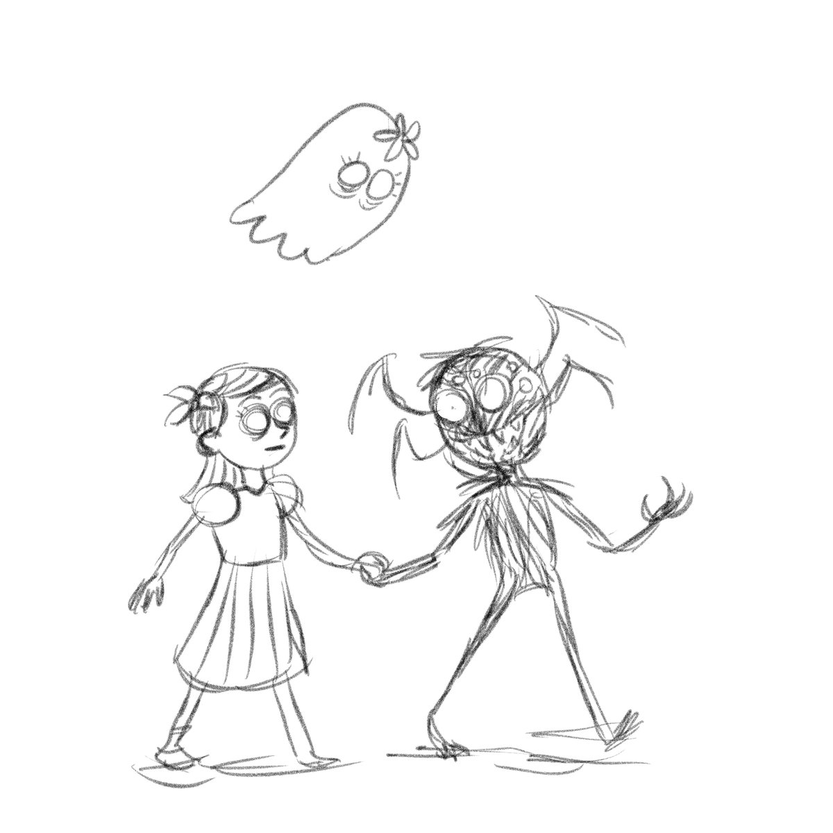 Don't Starve doodle of Wendy, Abigail and Webber #DontStarve